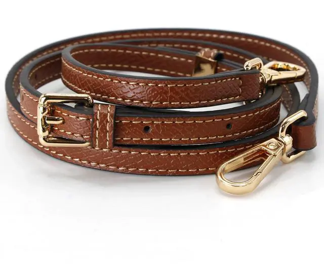 Alt view image 2 of 7 - Mini Bags Leather Shoulder Strap Kit Fit For Adjustable Crossbody Small Bag (Brown&gold)
