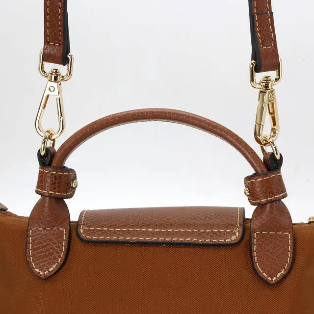 Alt view image 3 of 7 - Mini Bags Leather Shoulder Strap Kit Fit For Adjustable Crossbody Small Bag (Brown&gold)