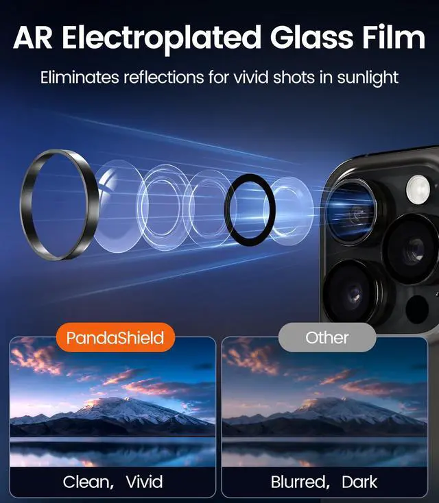 Alt view image 5 of 7 - for iPhone 16/15 Pro & Pro Max, AR-Coated Camera Lens Protector