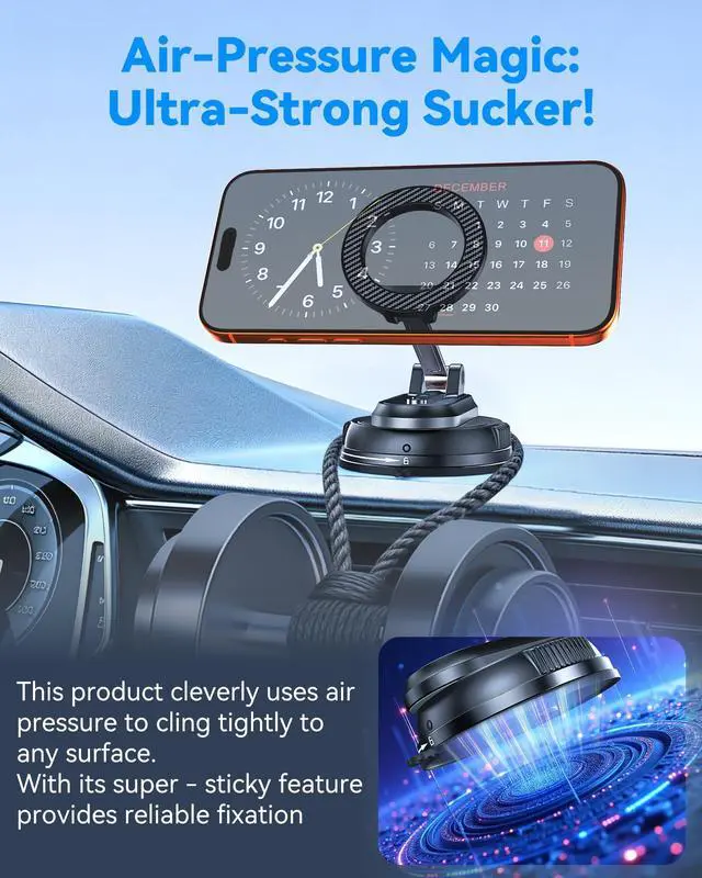 Alt view image 6 of 7 - 2-IN-1 Detachable MagSafe Car Mount, Magnetic Phone Holders for Your Car