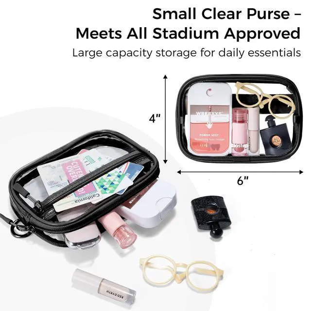 Alt view image 3 of 7 - Clip and Go Strap for Phone with Wallet Crossbody Phone Lanyard and Detachable 4.5 x 6.5 Small Clear Bag for Stadium Events and Concert