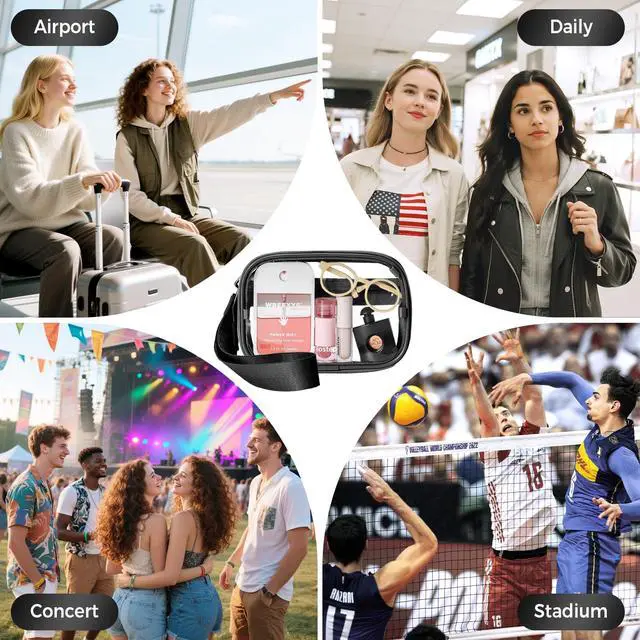 Alt view image 5 of 7 - Clip and Go Strap for Phone with Wallet Crossbody Phone Lanyard and Detachable 4.5 x 6.5 Small Clear Bag for Stadium Events and Concert