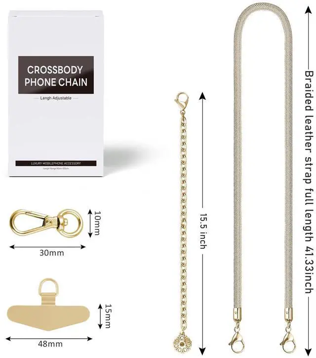 Alt view image 4 of 6 - 2 In 1 Adjustable Phone Lanyard Crossbody Extended Phone Chain and Wrist Strap With Metal Tether Tab For All Phones Heavy-Duty iPhone Lanyard Chain for women shopping travelling & Travel