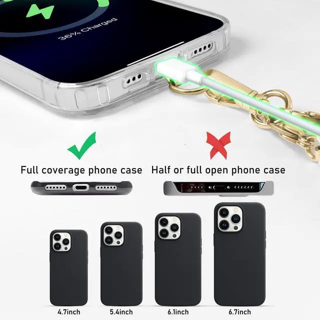 Alt view image 5 of 6 - 2 In 1 Adjustable Phone Lanyard Crossbody Extended Phone Chain and Wrist Strap With Metal Tether Tab For All Phones Heavy-Duty iPhone Lanyard Chain for women shopping travelling & Travel