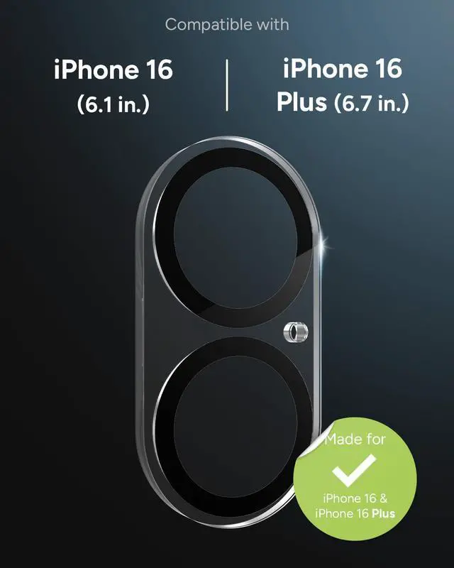 Alt view image 7 of 7 - Glass Elite Anti-Glare Camera Lens Protector for iPhone 16 Plus / 16 - Anti-Reflective Glass, 5X Stronger, Smudge-Free, Eco-Friendly, Easy Installation