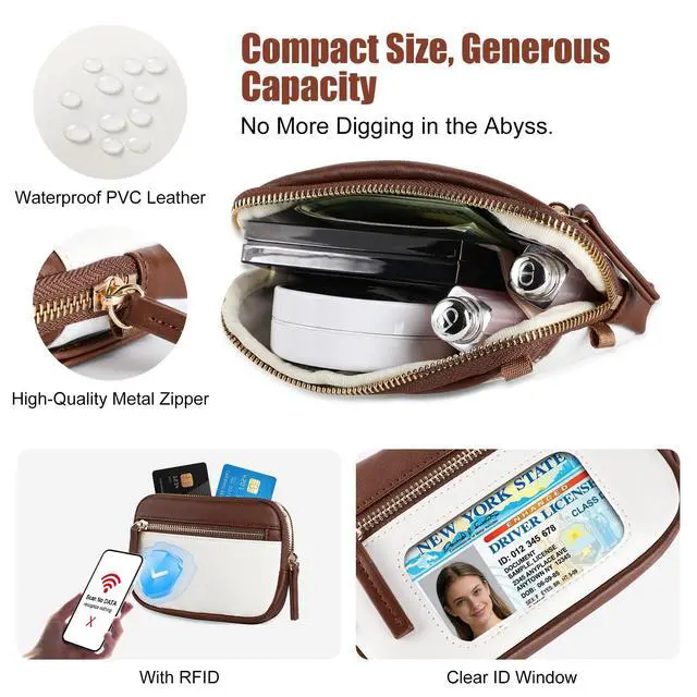 Alt view image 4 of 7 - Clip and Go Strap For Phone with Leather Wallet Crossbody, Adjustable Phone Lanyard with Slim Detachable RFID Wristlet Wallet and 2 Phone Wrist Strap, For Daily Life & Travel, Coffee Brown