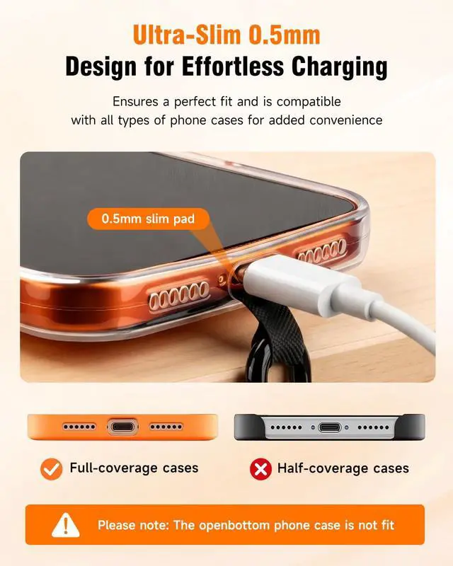 Alt view image 3 of 7 - 2026 New 3-in-1 Phone Lanyard, Adjustable Neck Wrist Strap & Phone Crossbody Strap with 2 Extension Ropes Black Pads, Anti-Theft Universal Cell Phone Holder Tether for iPhone Android (Orange)