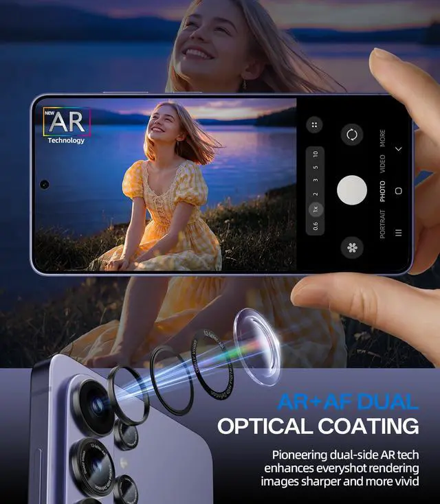 Alt view image 4 of 6 - for Samsung Galaxy S26 Ultra Camera Lens Protector, Military-Grade 9H+ Tempered Glass with AR Optical Tech HD Anti-Glare Anti-Scratch Metal Individual Ring Easy Install Case Friendly, Black