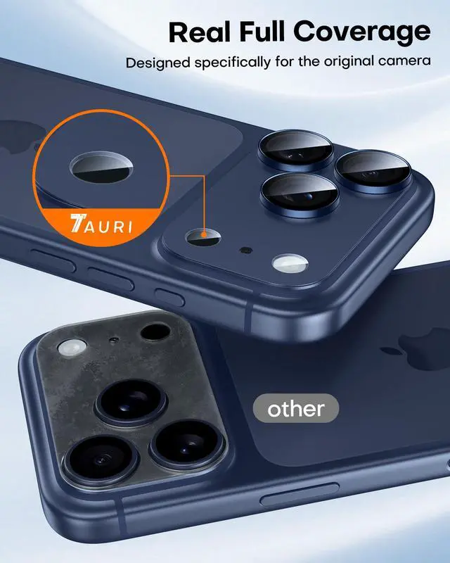Alt view image 6 of 7 - 2 Pack for iPhone 17 Pro Camera Lens Protector, Deep Blue