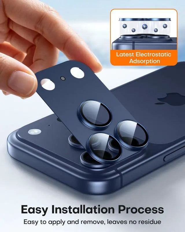 Alt view image 5 of 7 - 2 Pack for iPhone 17 Pro Camera Lens Protector, Deep Blue