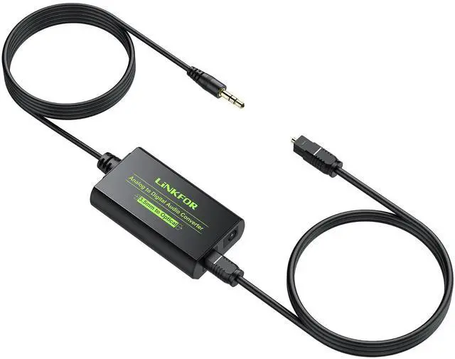 Main image of 3.5mm to SPDIF Converter Analog to Digital Audio Adapter for Enhanced Sound Toslink Optical Output 3.5mm to Optical with Optical Cable for Amplifiers & Soundbars