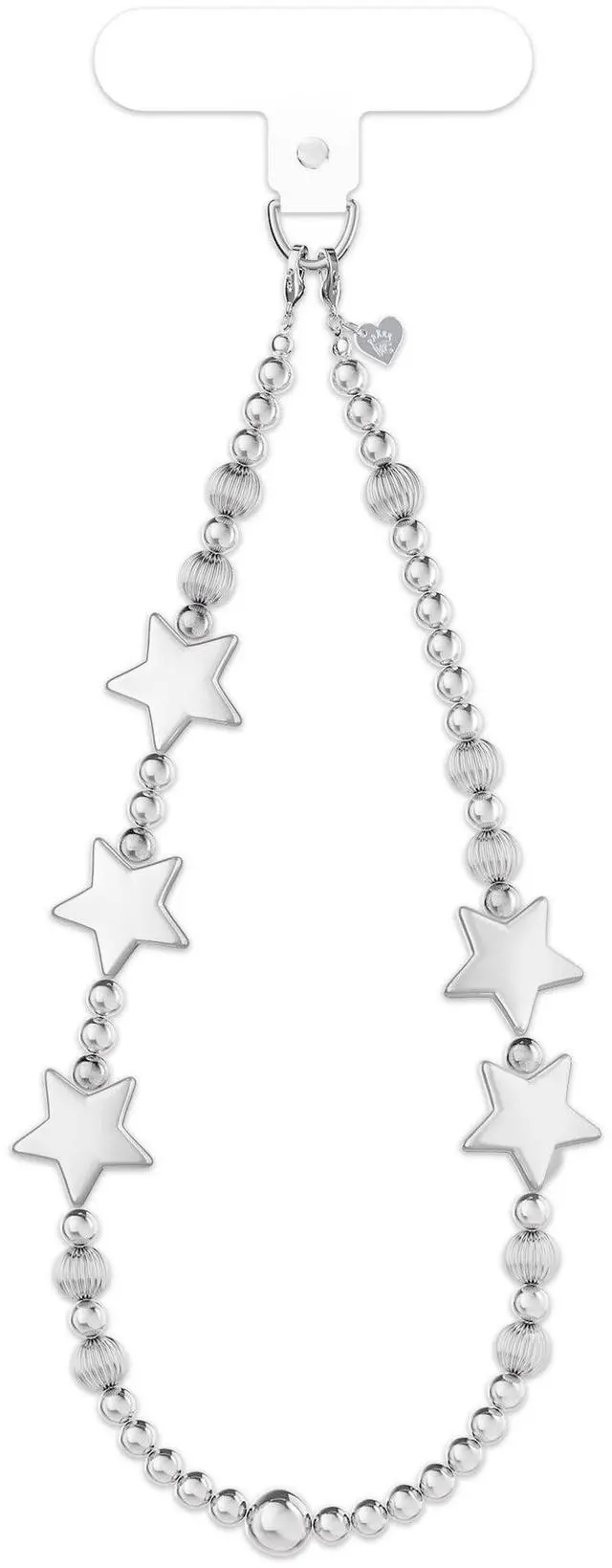 Main image of Phone Charm Wrist Strap - Cute Lanyard Accessory for Women - Compatible with all Phone Cases (Chrome Stars)