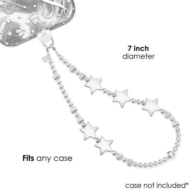 Alt view image 4 of 5 - Phone Charm Wrist Strap - Cute Lanyard Accessory for Women - Compatible with all Phone Cases (Chrome Stars)