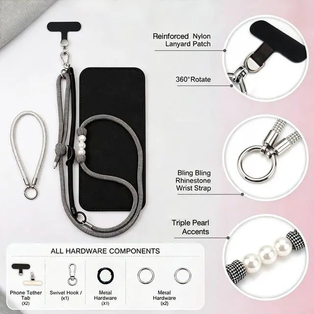 Alt view image 6 of 7 - Cell Phone Lanyard, Anti Theft Adjustable Crossbody Phone Lanyard 2 Tabs