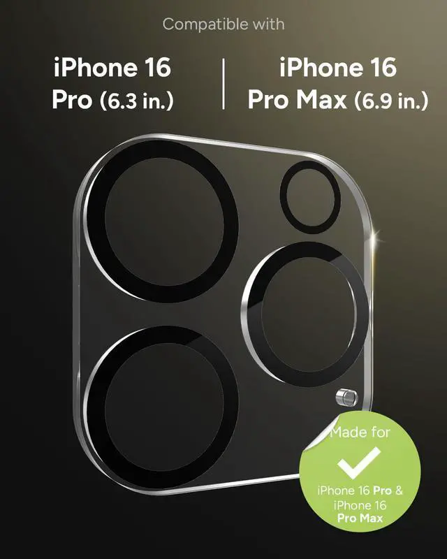 Alt view image 2 of 7 - Glass Elite Anti-Glare Camera Lens Protector for iPhone 16 Pro Max / 16 Pro - Anti-Reflective Glass, 5X Stronger, Smudge-Free, Eco-Friendly, Easy Installation