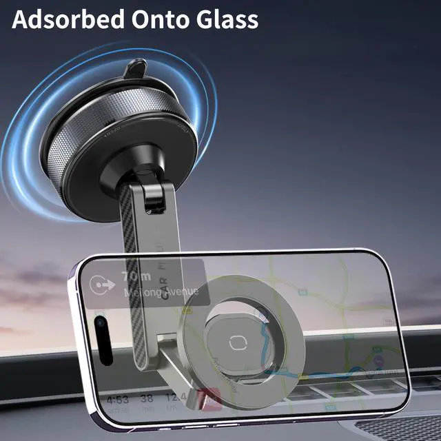 Alt view image 6 of 7 - Phone Holder for Your Car Vacuum Magnetic Car Phone Holder for Magsafe 360° Adjustable Car Phone Mount Cell Phone Holders for Your Car for iPhone 17 16 15 14 13 12 Pro Max Plus Air