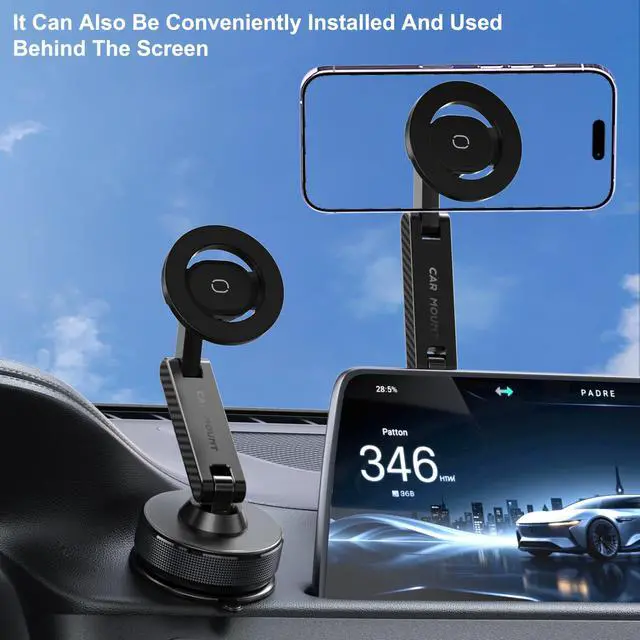 Alt view image 5 of 7 - Phone Holder for Your Car Vacuum Magnetic Car Phone Holder for Magsafe 360° Adjustable Car Phone Mount Cell Phone Holders for Your Car for iPhone 17 16 15 14 13 12 Pro Max Plus Air