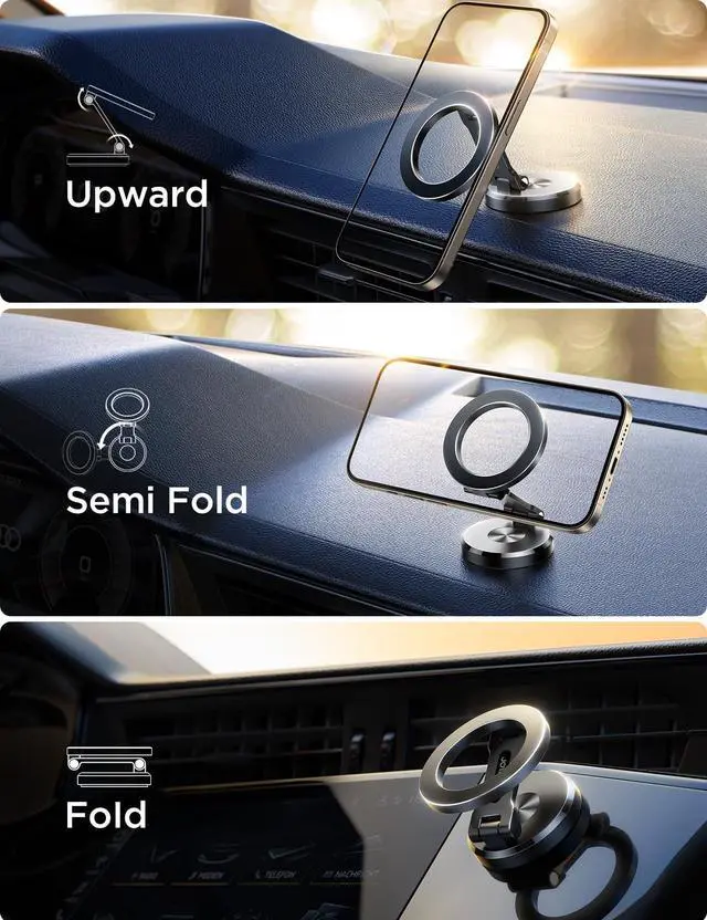 Alt view image 7 of 7 - All-Metal MagSafe Car Mount, 360° Rotation Magnetic Phone Holder