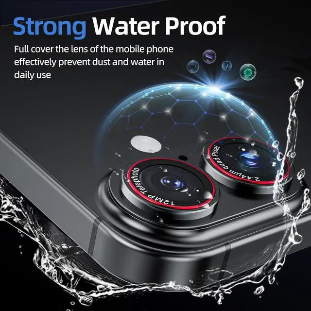Alt view image 7 of 7 - 9H High-alumina Tempered Glass Camera Lens Protector for iPhone 17 Lens, Military-Grade Shatterproof with Strong Adsorption, Full Coverage Case-Friendly Cover (Black Titanium, iPhone17 - 2 Pack)