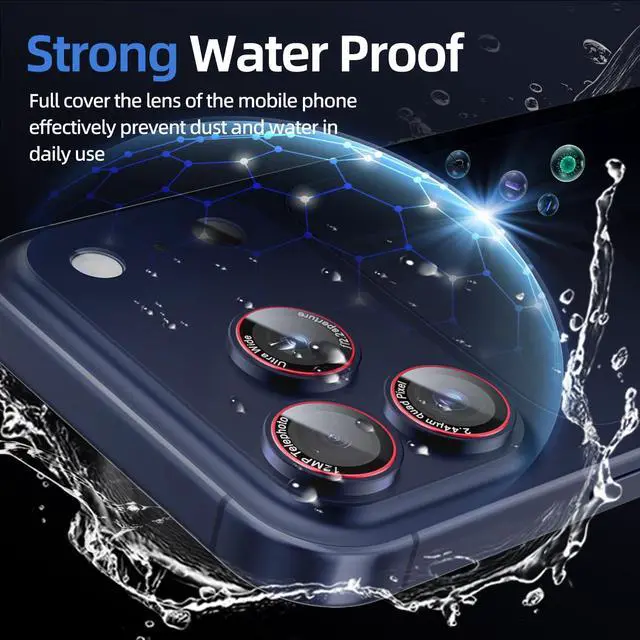 Alt view image 7 of 7 - 9H High-alumina Tempered Glass Camera Lens Protector for iPhone 17 Pro Lens , Military-Grade Shatterproof with Strong Adsorption, Full Coverage Case-Friendly Cover