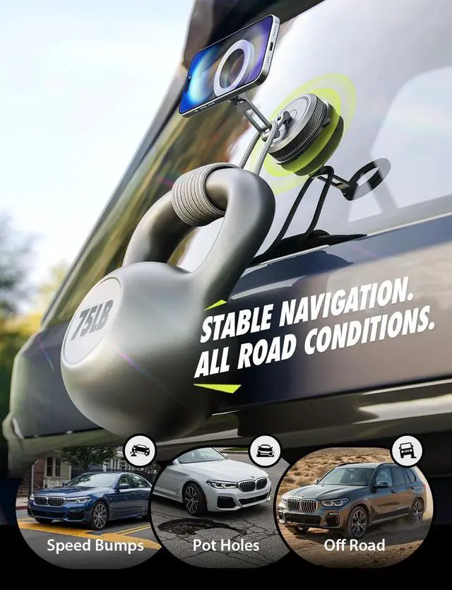 Alt view image 4 of 7 - MagAlign AIR ROTO MagSafe Car Phone Mount with 360°Arm Holder