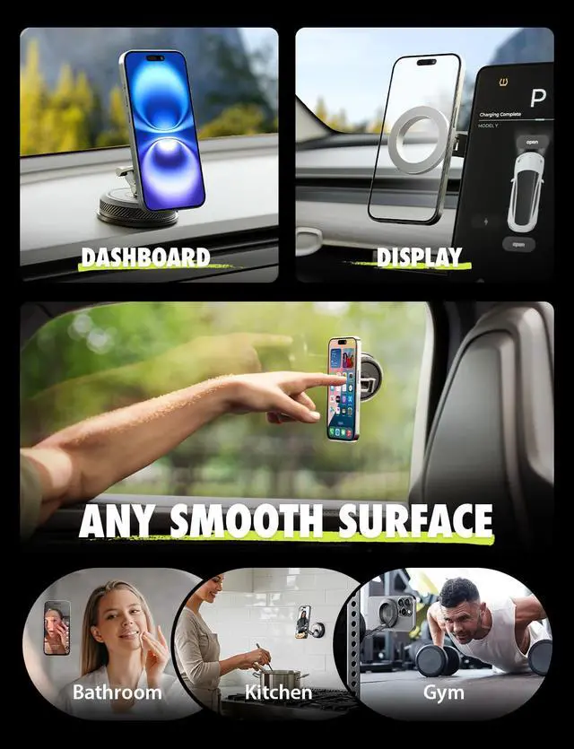 Alt view image 6 of 7 - MagAlign AIR ROTO MagSafe Car Phone Mount with 360°Arm Holder