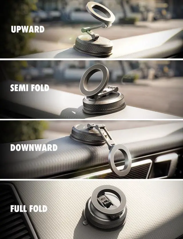 Alt view image 7 of 7 - MagAlign AIR ROTO MagSafe Car Phone Mount with 360°Arm Holder