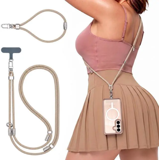 Main image of Phone Lanyard Crossbody & Wrist Strap 3-in-1 Adjustable Khaki