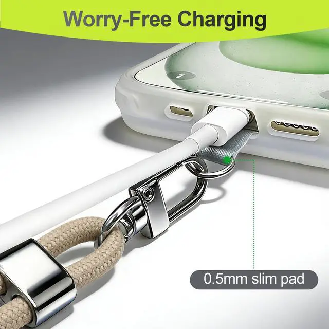 Alt view image 7 of 7 - Phone Lanyard Crossbody & Wrist Strap 3-in-1 Adjustable Khaki