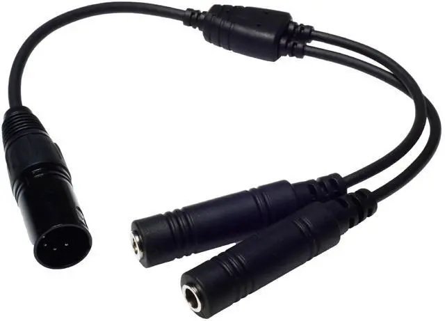 Main image of GA Twin Plug to Airbus 5 Pin XLR Headset Adapter - Dual General Aviation PJ-055 (.206) and PJ-068 (.25) Jacks Connector - Compatible with Most Major Brand Pilot Headsets