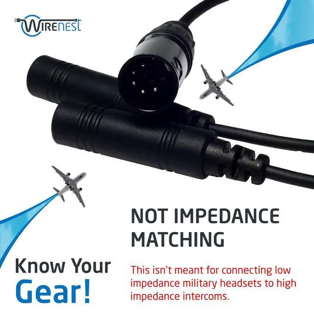 Alt view image 6 of 7 - GA Twin Plug to Airbus 5 Pin XLR Headset Adapter - Dual General Aviation PJ-055 (.206) and PJ-068 (.25) Jacks Connector - Compatible with Most Major Brand Pilot Headsets