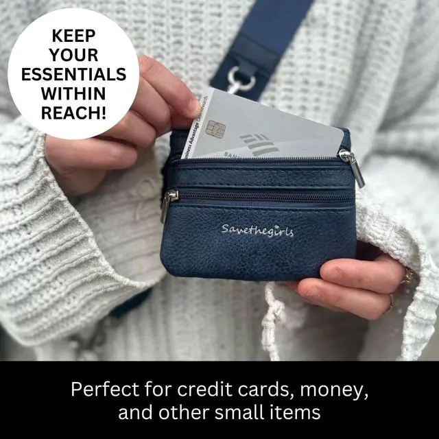 Alt view image 5 of 6 - Clip and Go Phone Strap Solid (Black - Black Pouch with Silver Hardware) - Crossbody Phone Strap Chain with Zipper Wallet Pouch Phone Lanyard with Zippered Pouch