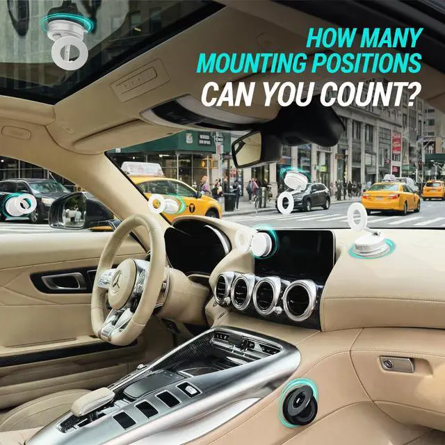 Alt view image 7 of 7 - Clutch-X White Upgraded Vacuum Phone Mount Suction Cup Car Phone Holder for iPhone, Window Phone Mount, 360° Vacuum Magnetic Phone Holder for Car, Magnetic Phone Holder with Suction Cup