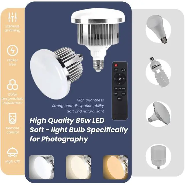 Alt view image 6 of 7 - 20" Octagonal Softbox Lighting Kit with 85W Dimmable LED Bulb