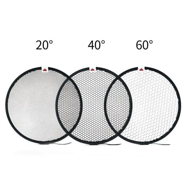 Alt view image 2 of 7 - 7" Standard Reflector Lamp Shade Dish Diffuser with 20° /40°/ 60° Honeycomb Grid White Soft Cloth for Bowens Mount Studio Strobe Flash Light Speedlite