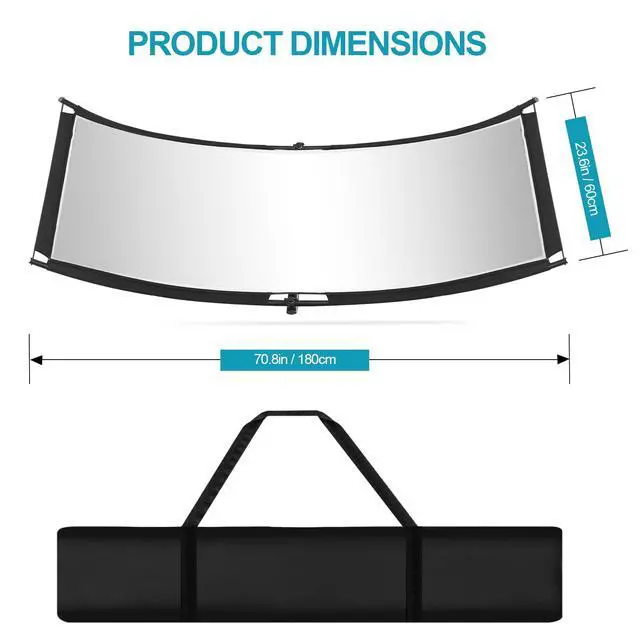 Alt view image 2 of 7 - 71x23in Curved Reflector with Bag for Studio Photography Outdoor