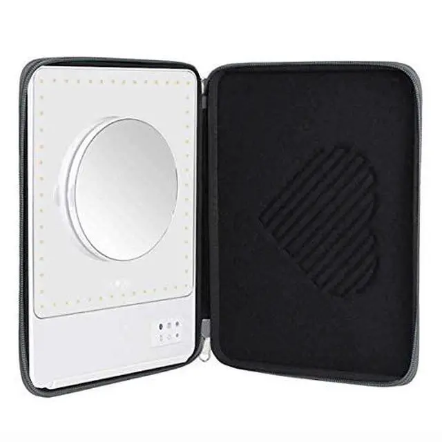 Alt view image 4 of 4 - SKINNY Vanity Mirror Carry Case (Small), Multifunctional Makeup Bag, Light Weight and Portable, Protect the Makeup Mirror from Shattering (Grey)