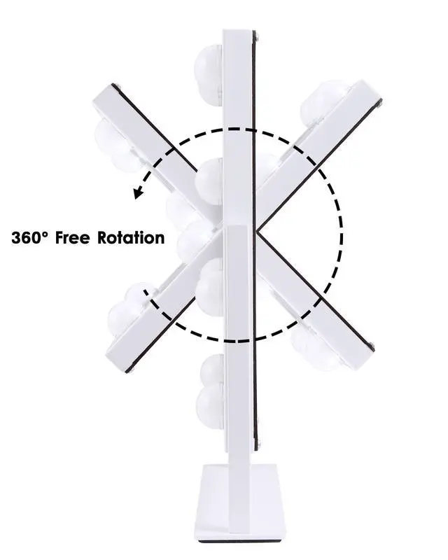 Alt view image 5 of 6 - Lighted Makeup Mirror, White Vanity Mirror with Lights,9 LED Bulbs