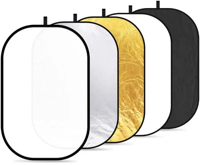 Main image of 40"x60"/100x150cm Light Reflectors for Photography, Portable 5 in 1 Collapsible Multi Disc with Bag - Translucent, Silver, Gold, Black, White Diffuser for Studio and Outdoor Lighting