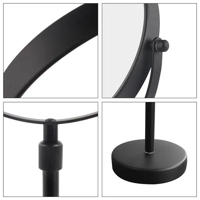 Alt view image 6 of 7 - Higher Taller Tabletop Makeup Mirror of 8 Inch, 5X Magnified Makeup Mirror Countertop Standing, Height Adjustable, Double Sided Mirror in Matte Black (8 Inch, 5X)