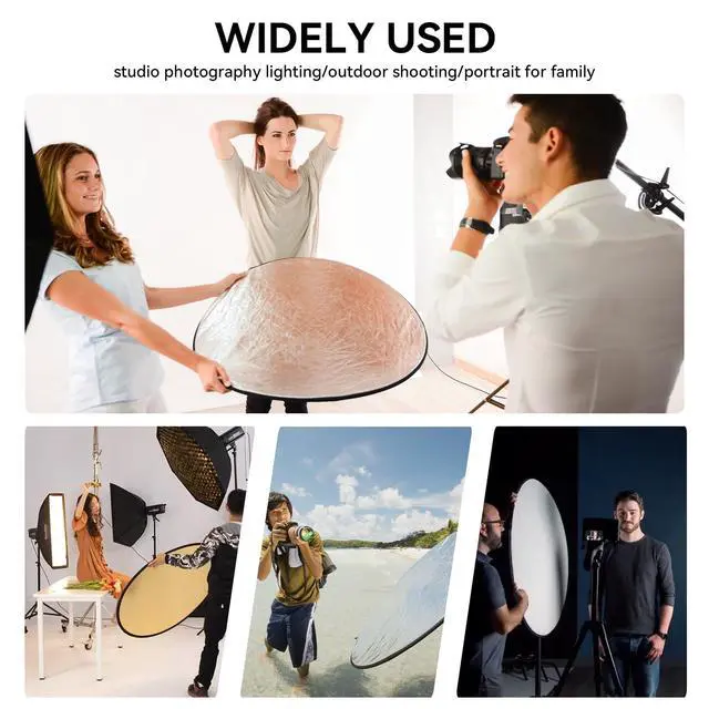 Alt view image 3 of 7 - 43"/110cm Photography Reflector with Stand & Clamp
