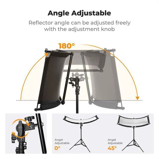 Alt view image 4 of 7 - U-Shape Reflector, 100x45cm, with 1.5m Stand, 4-in-1 Reflector