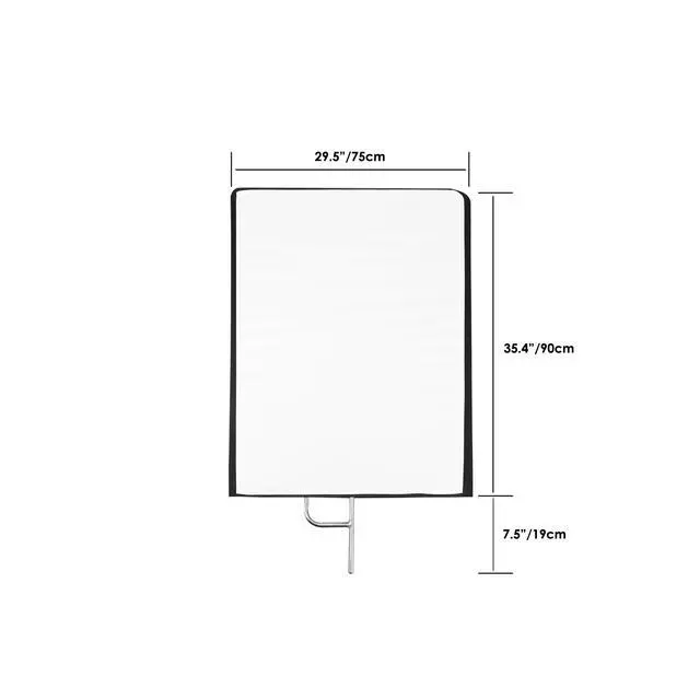 Alt view image 5 of 7 - Photography Light Reflector Flag Kit, 30x35inches/75x90cm, 4-in-1 Gold/Silver/Black/White Diffuser and Translucent Diffuser, Foldable Stainless Steel Frame