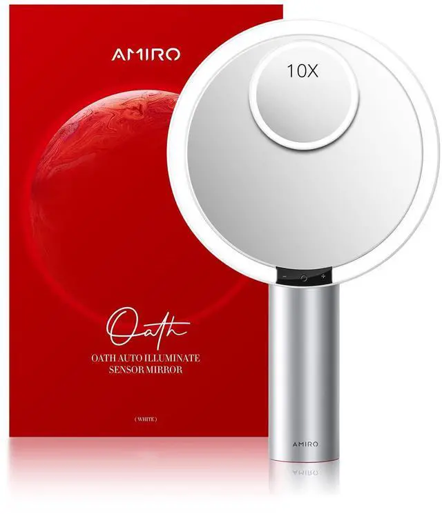 Main image of 9" Lighted Makeup Mirror with Smart Sensor & Touch-Control, 3 Colors & 6 Brightness, Rechargeable & Cordless, Memory Function, Free Rotation, Gift for Woman - White