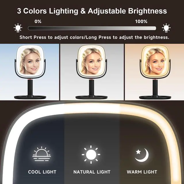 Alt view image 6 of 7 - Makeup Mirror with Lights, 1X/20X Magnifying Mirror with Light