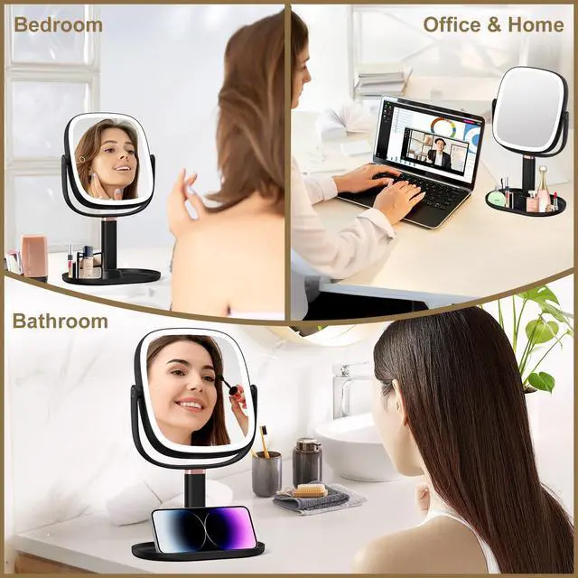 Alt view image 7 of 7 - Makeup Mirror with Lights, 1X/20X Magnifying Mirror with Light