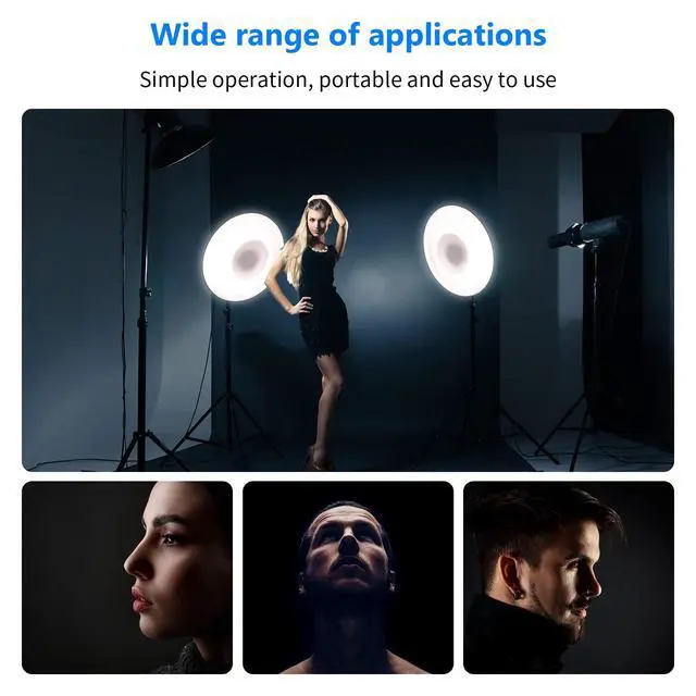 Alt view image 3 of 3 - 16"/41cm Aluminum Standard Reflector Beauty Dish with White Diffuser Sock for Bowens Mount Studio Strobe Flash Light, NEEWER Vision 4 ML300 S101-300W S101-400W etc