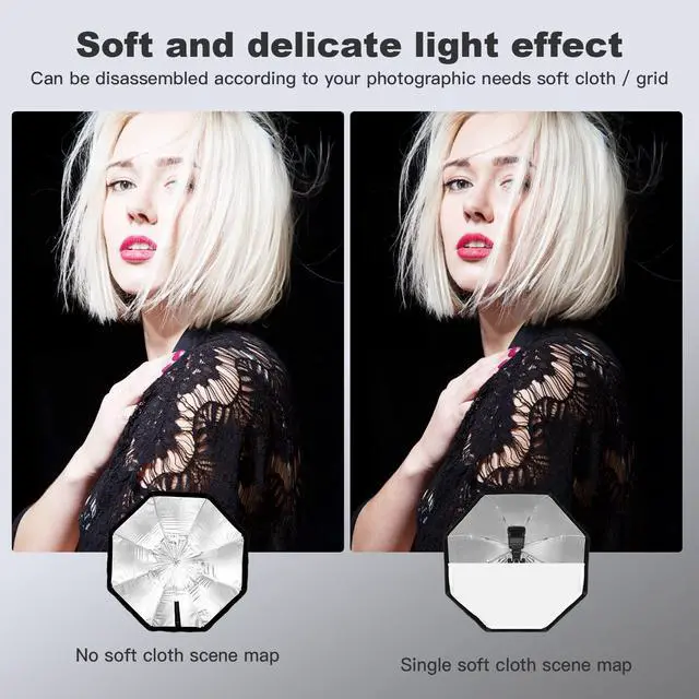 Alt view image 3 of 4 - 31.5" / 80cm Octagon Reflective Umbrella Soft Box Silver with Carrying Bag Portable Octagon Flash Umbrella Softbox Reflector Octabox for Studio Photography Flash Speed Light