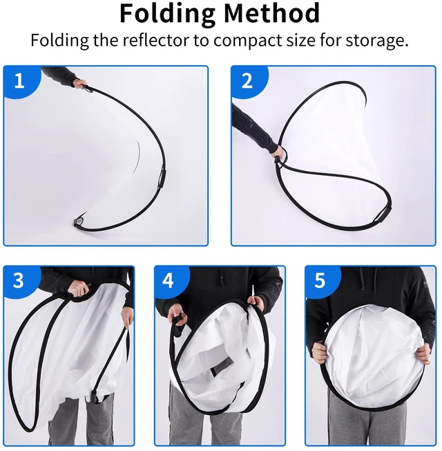 Alt view image 7 of 7 - Photography Reflector Stand kit, 24x36 inches 5 in 1 reflectors with 78 inches Light Stands and Extendable Holder Arm Clips for Photo Studio Lighting