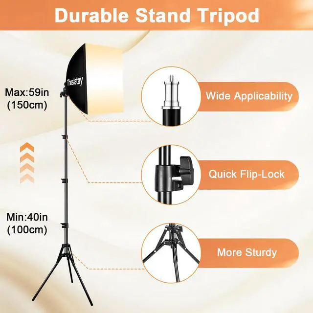 Alt view image 4 of 7 - Softbox Lighting Kit 2pack,Soft Box Upgrade 85W 2700-6400K 100-240V LED Bulbs Professional Photography Lighting Kit, Photo Studio Lights for Photoshoot/Video Recording/Live Streaming